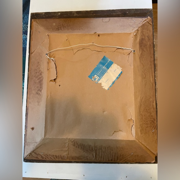 Vintage MCM Art Print "Antique Florals" Still Life in Elaborate Vintage Frame - Picture 6 of 9